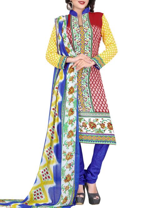 multicolor straight unstitched suit - 10580399 - Very Small Image - 1