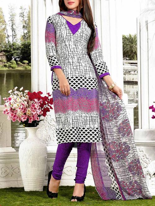 multicolor straight unstitched suit - 10580546 - Very Small Image - 1