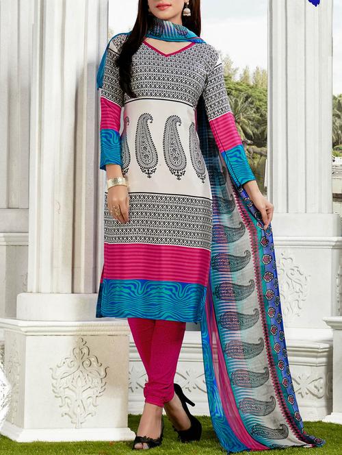 multicolor straight unstitched suit - 10580564 - Very Small Image - 1