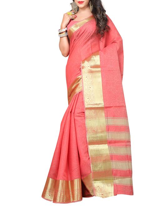 orange silk saree - 10580783 - Very Small Image - 1