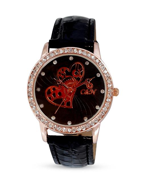 crystal embellished heart printed wrist watch - 1058319 - Very Small Image - 1
