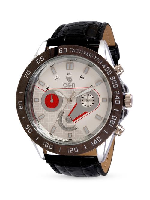 tachymeter dial black strap wrist watch - 1058354 - Very Small Image - 1