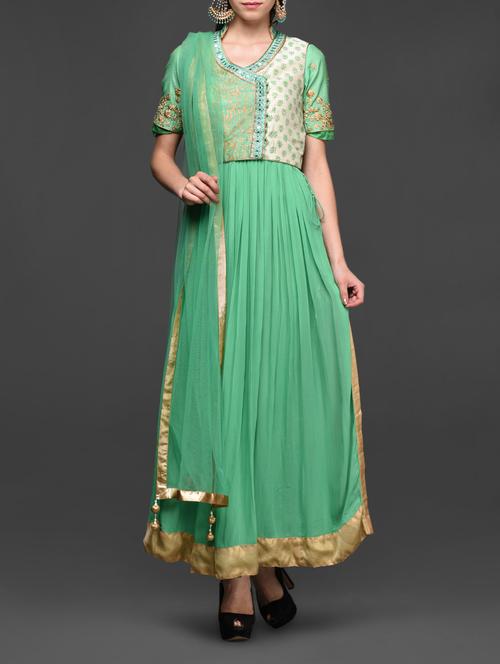 mint green long suit with short jacket - 1058565 - Very Small Image - 1