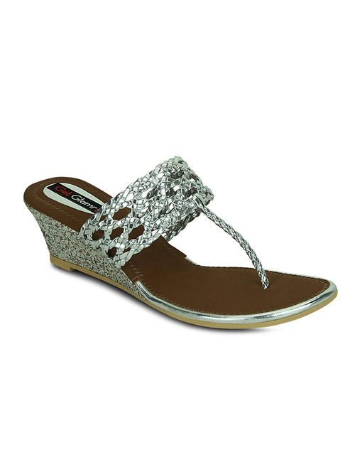 silver leatherette wedge - 10588885 - Very Small Image - 1