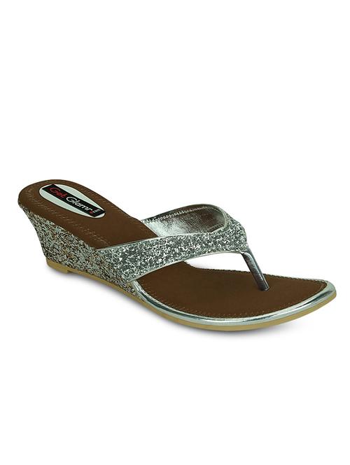 silver leatherette wedge - 10588888 - Very Small Image - 1