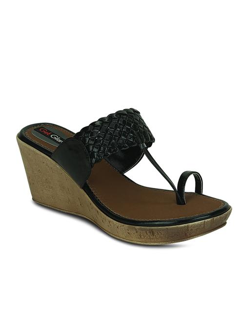 black leatherette wedge - 10588892 - Very Small Image - 1
