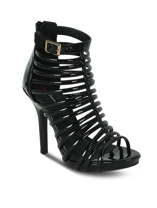 black leatherette sandals - 10588919 - Very Small Image - 1