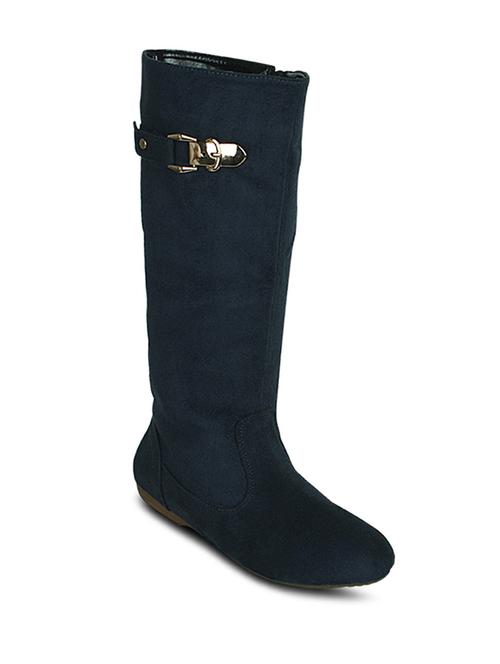 blue suede knee length boot - 10588974 - Very Small Image - 1