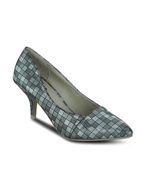 grey leatherette slip on pumps - 10589046 - Very Small Image - 1