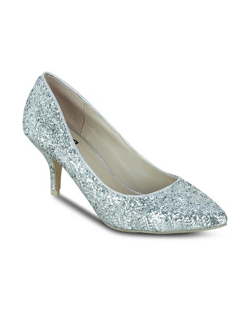 silver leatherette pumps - 10589051 - Very Small Image - 1