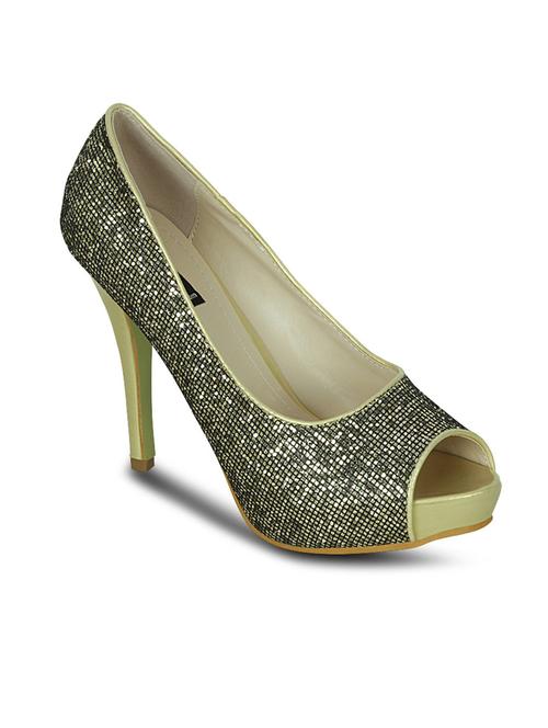 metallic black leatherette slip on sandals - 10589063 - Very Small Image - 1