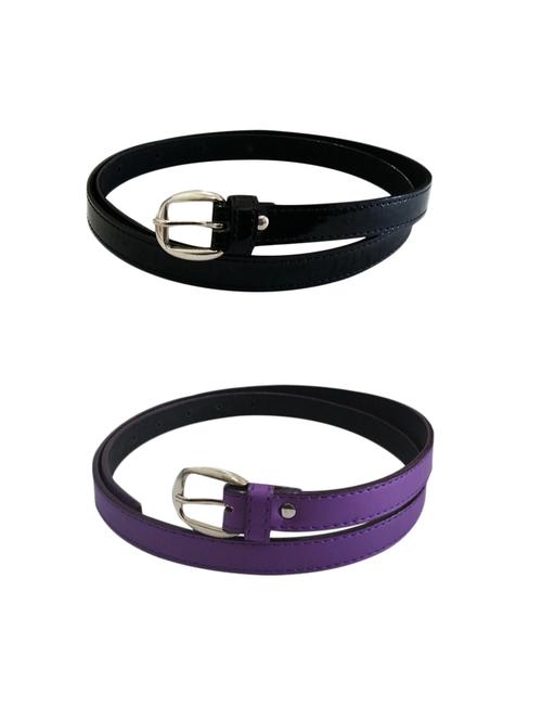 purple,black leatherette belt - 10589261 - Very Small Image - 1