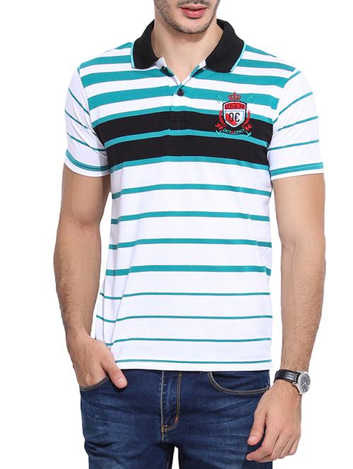 Multi Color Cotton Striped T-Shirt - 10591691 - Very Small Image - 1