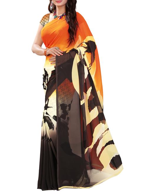 multicolor georgette saree - 10592451 - Very Small Image - 1