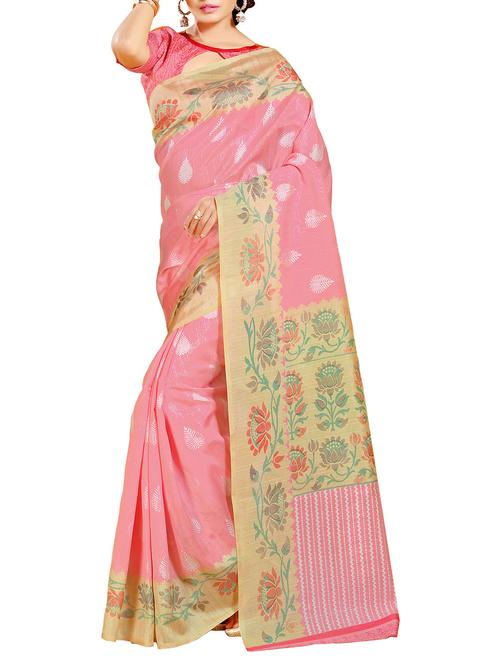light pink silk saree - 10592465 - Very Small Image - 1