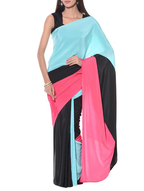 multicoloured georgette saree - 10599095 - Very Small Image - 1
