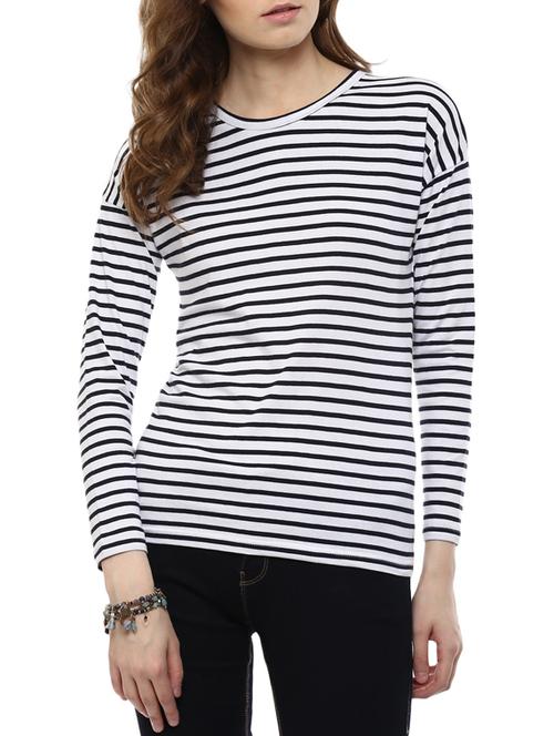 drop shoulder striped tee - 10604534 - Very Small Image - 1