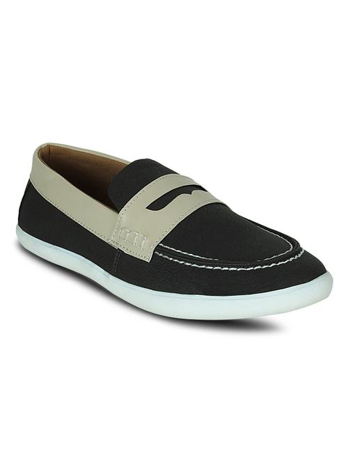 black leatherette slipons - 10606430 - Very Small Image - 1