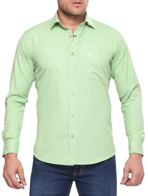 green cotton casual shirt - 10606871 - Very Small Image - 1