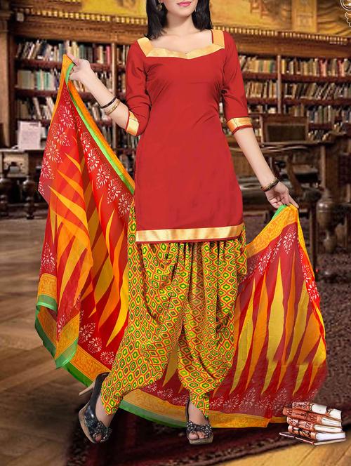 dusty red crepe unstitched suit - 10608733 - Very Small Image - 1