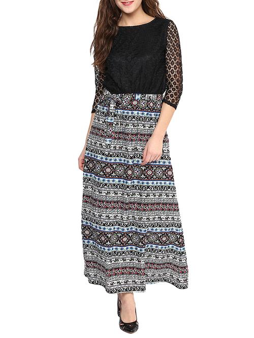 multi colored poly crepe dress - 10609819 - Very Small Image - 1