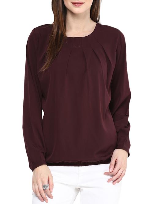 red crepe top - 10609841 - Very Small Image - 1