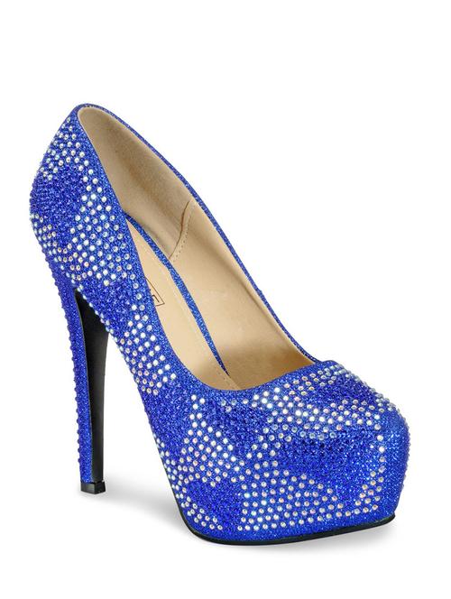 blue leatherette stiletto heel pumps - 10616859 - Very Small Image - 1
