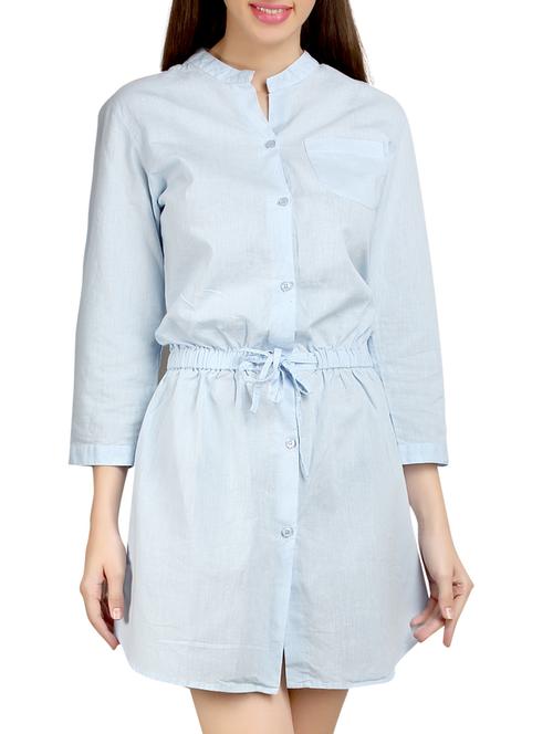 sky blue cotton dress - 10621525 - Very Small Image - 1