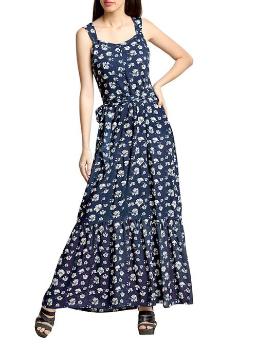 navy rayon dress - 10621537 - Very Small Image - 1