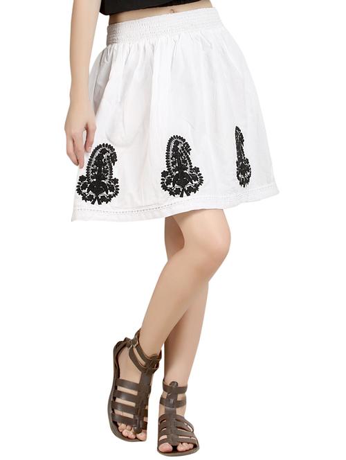 white cotton aline skirts - 10621560 - Very Small Image - 1