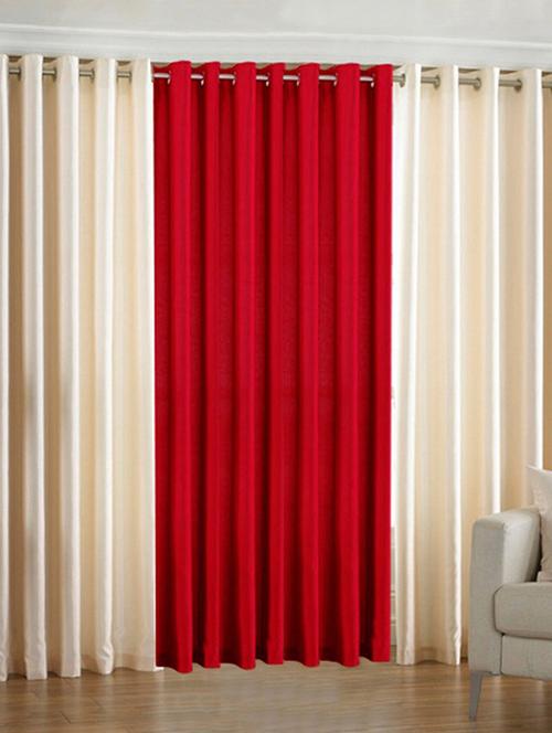 home fantasy plain polyester set of 3 door curtain - 10623558 - Very Small Image - 1