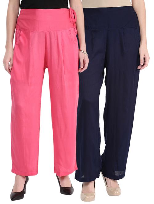 multi colored rayon palazzos - 10623919 - Very Small Image - 1