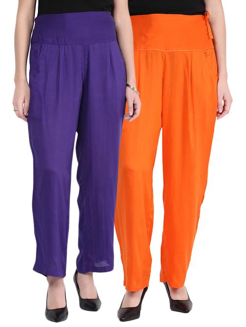 multi colored viscose palazzos - 10623938 - Very Small Image - 1
