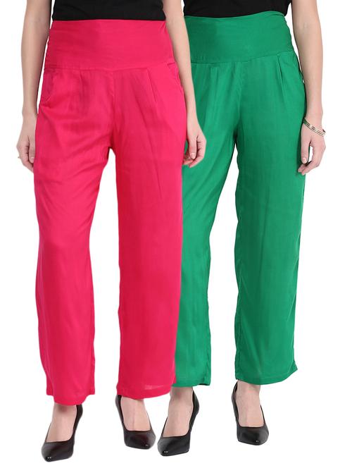 multi colored cotton palazzos - 10623943 - Very Small Image - 1