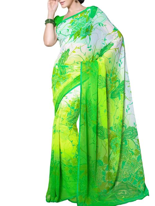 light green georgette saree - 10626073 - Very Small Image - 1