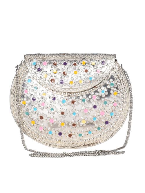 silver metal clutch - 10627989 - Very Small Image - 1