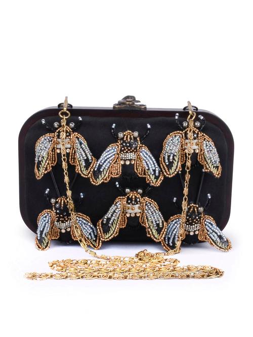 black satin clutch - 10642505 - Very Small Image - 1