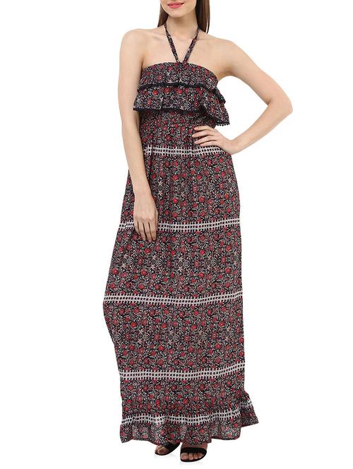floral halter-neck dress - 10645277 - Very Small Image - 1
