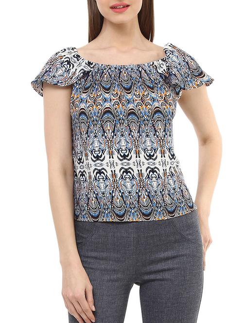 overlap back boat neck top - 10645291 - Very Small Image - 1