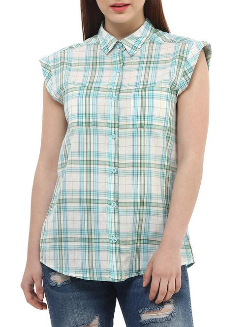 green checks cotton shirt - 10645305 - Very Small Image - 1