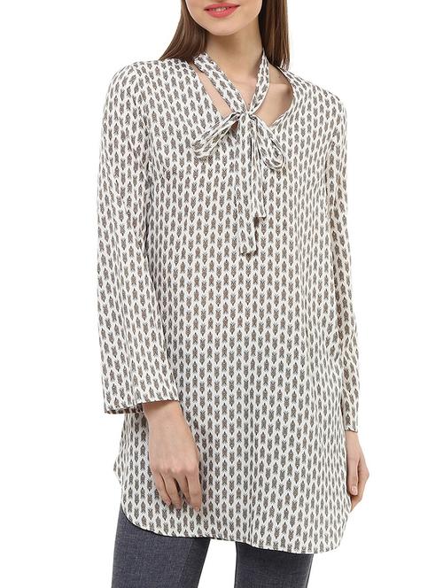 off white polyester tunic - 10645308 - Very Small Image - 1