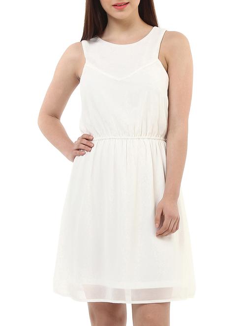 beige polyester aline dress - 10645322 - Very Small Image - 1