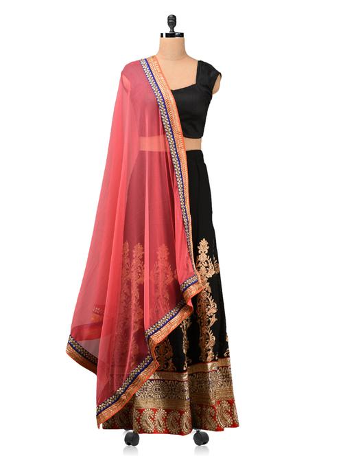 black embroidered lehenga set - 1064641 - Very Small Image - 1