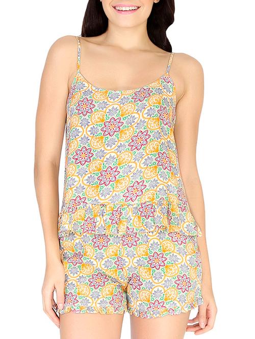 orange viscose shorts set nightwear - 10646583 - Very Small Image - 1