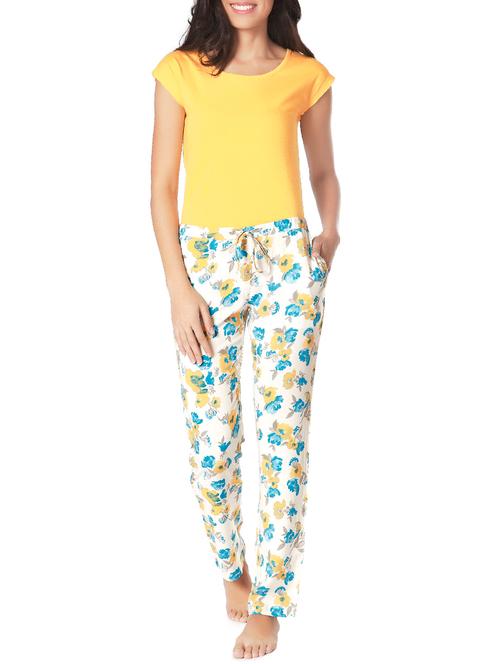 yellow cotton pyjama set nightwear - 10646590 - Very Small Image - 1