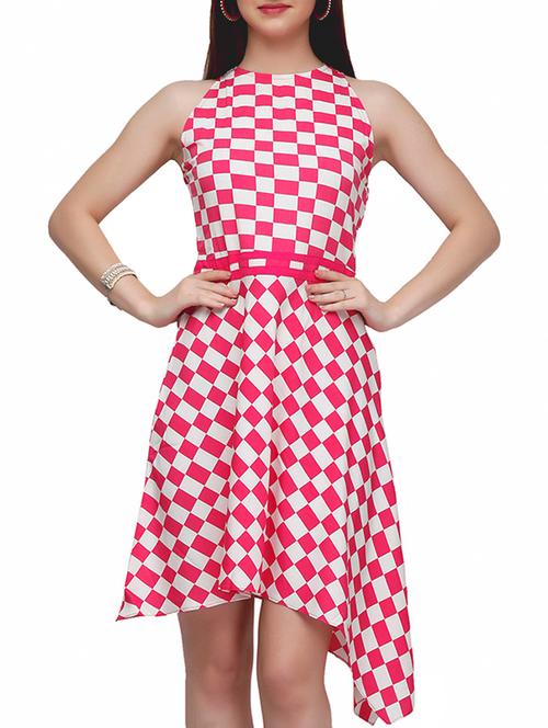 white poly crepe aline dress - 10648412 - Very Small Image - 1