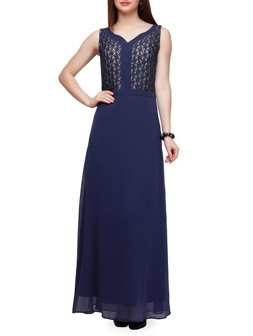 lace panel maxi dress - 10648467 - Very Small Image - 1