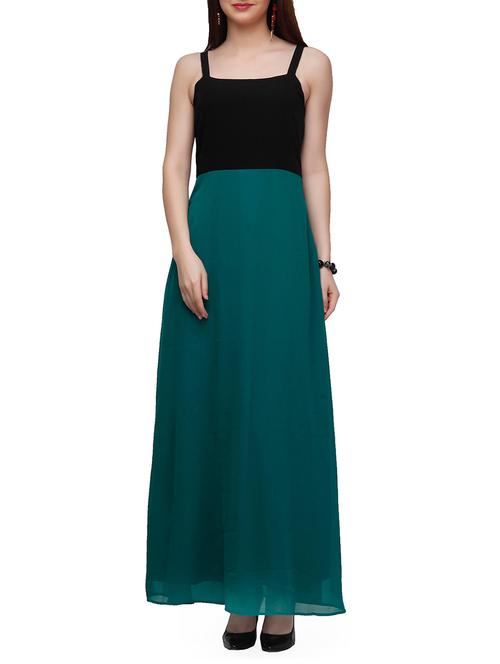 blue georgette aline dress - 10648481 - Very Small Image - 1