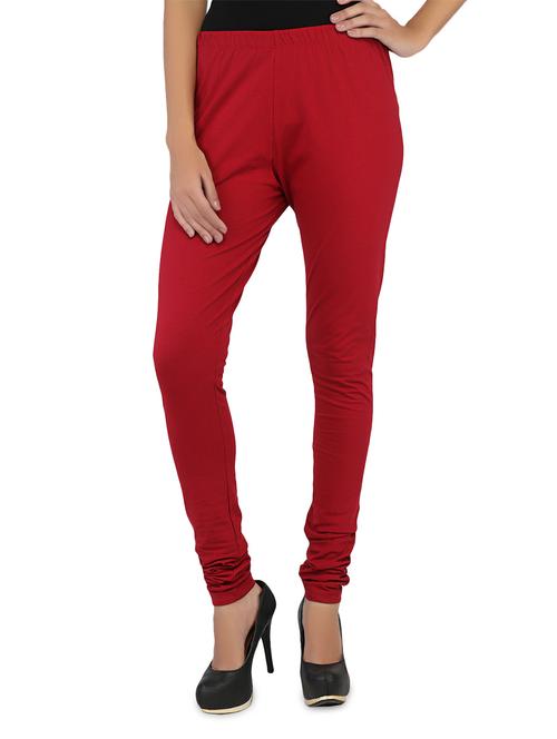 plain cotton blend churidar leggings - 1064853 - Very Small Image - 1