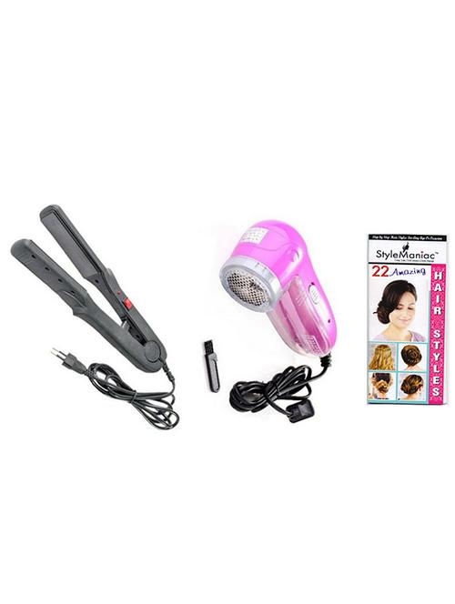 style maniac ceramic hair straightener & lint roller, 1 brush - 10648909 - Very Small Image - 1